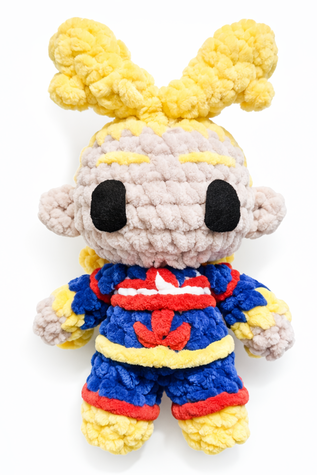 All Might Crochet Chibi PATTERN: Character Crochet Plush Amigurumi (PDF Pattern)