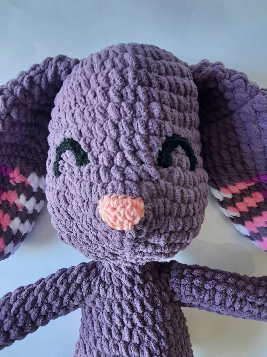 Cuddle Bunny PDF Amigurumi Crochet Pattern. Crochet a join as you go Bunny Rabbit Blanket Yarn Amigurumi toddler body pillow