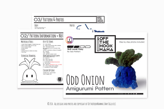 Odd Onion Amigurumi Crochet PATTERN - No Sew Amigurumi, crochet pop culture plush Instant Download
