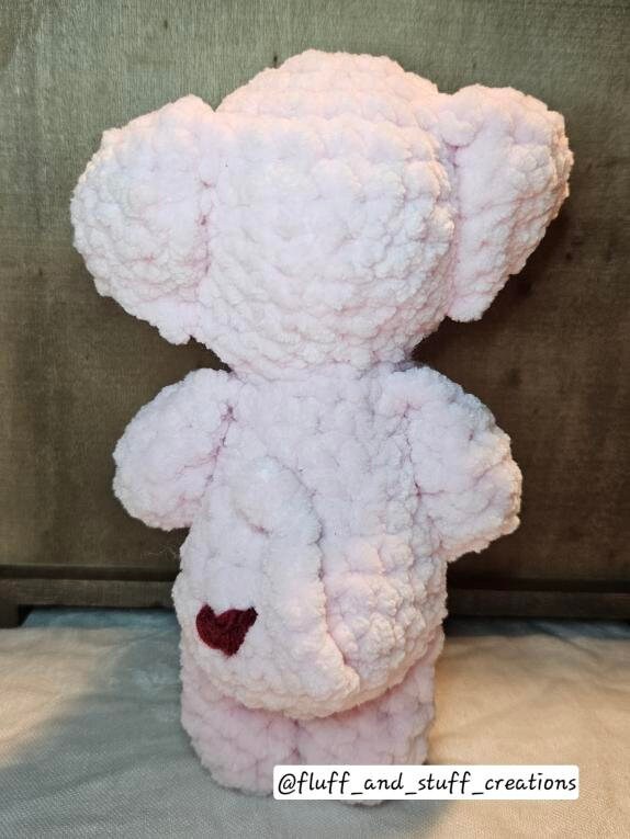 Eden Elephant, Cuddly Chenille Critters Series Vol 5. Plush Posh Amigurumi Zoo animal Elephant Crochet Pattern