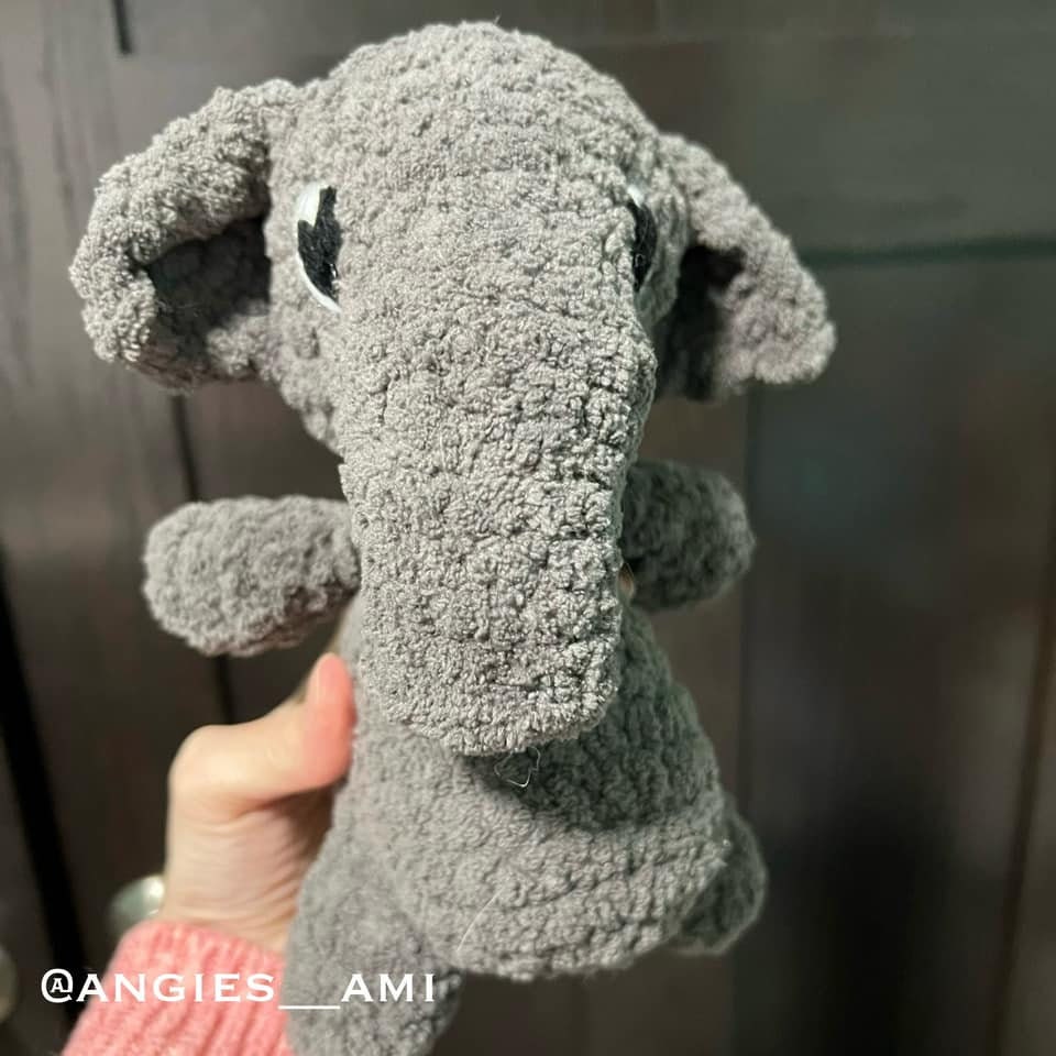 Eden Elephant, Cuddly Chenille Critters Series Vol 5. Plush Posh Amigurumi Zoo animal Elephant Crochet Pattern