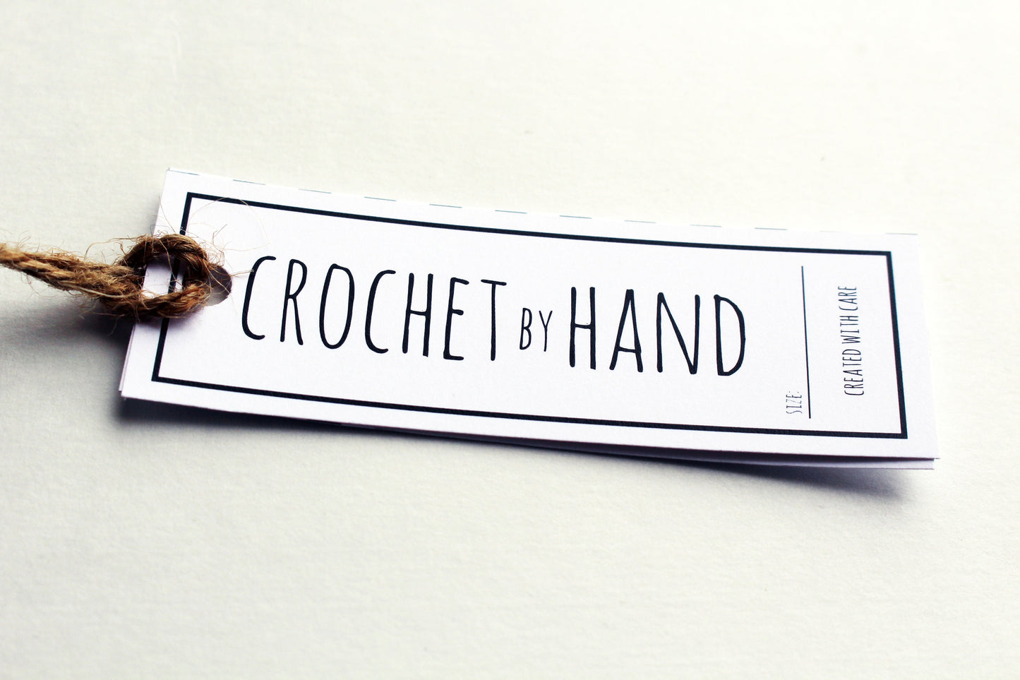 Crochet Tag - PRINTABLE PDF - Hang Tags / Size labels for Handmade crochet projects. 16 tags / page. Perfect for gifting your makes!