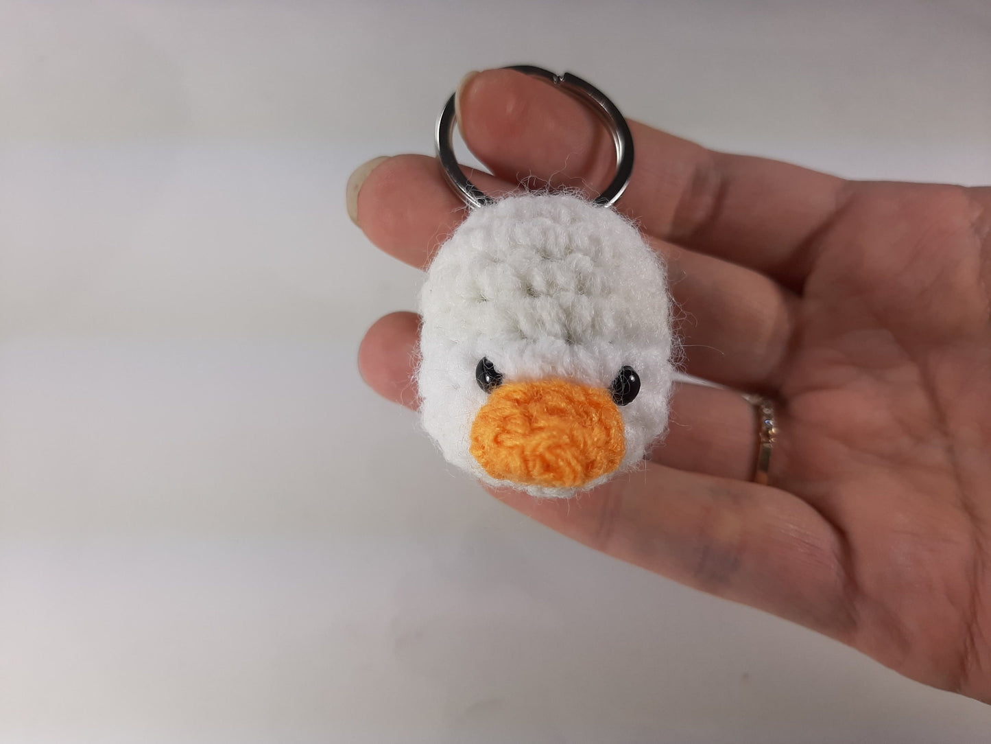 Darling Duck DIY Key Chain - NO SEW - Amigurumi Crochet Keychain Pattern and photo tutorial Duckling Head Kawaii Keychain Crochet Pattern