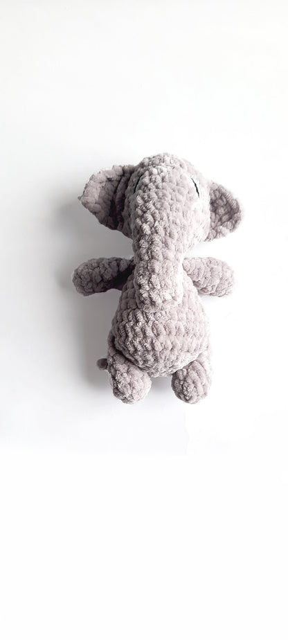 Eden Elephant, Cuddly Chenille Critters Series Vol 5. Plush Posh Amigurumi Zoo animal Elephant Crochet Pattern