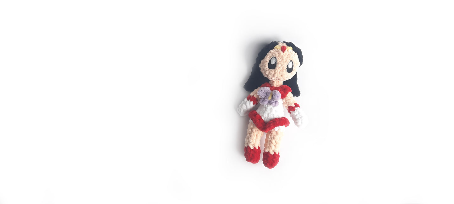 Crochet Sailor Mars Amigurumi Pattern: Chibi Rei Hino (PDF Pattern)
