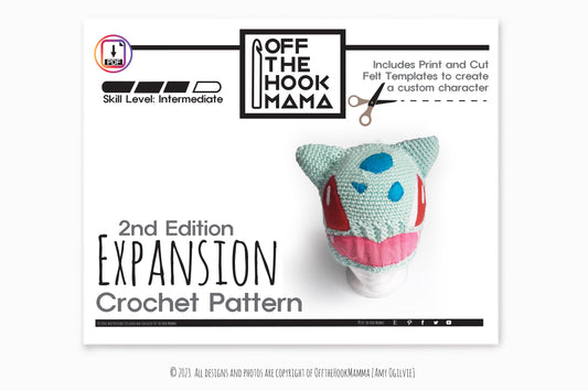 2nd Edition Bulbafett Character Hat Expansion Pack. DIY Crochet Pop art Bulby beanie Embellishments.