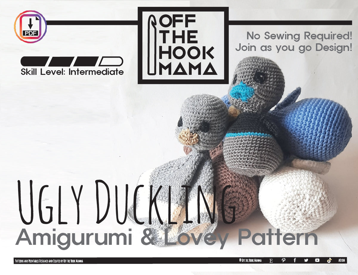 Ugly Duckling Crochet Amigurumi & Lovey Pattern Set (PDF Pattern)