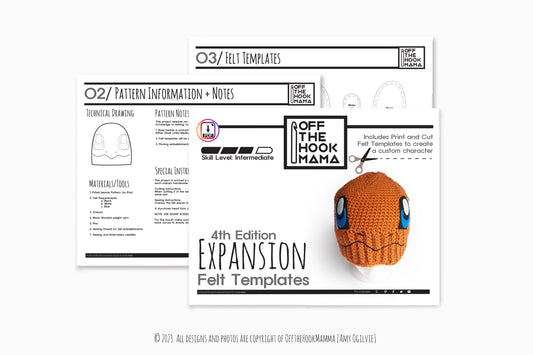 4th Edition Charmaster Character Hat Expansion Pack. DIY Crochet Pop art Sriracha beanie Embellishments.