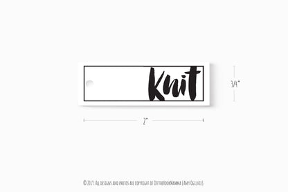 Knit Skinny Tag - PRINTABLE PDF - Hang Tag labels for knitted projects. 16 tags/page. Perfect for gift giving!