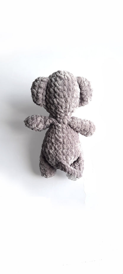 Eden Elephant, Cuddly Chenille Critters Series Vol 5. Plush Posh Amigurumi Zoo animal Elephant Crochet Pattern