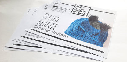 Fitted Beanie Crochet Pattern with bonus ears included! Mens / Womens Beanie Pattern, Basic Unisex Beanie Pattern, 8 Sizes Preemie to Adult.
