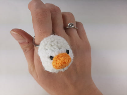 Darling Duck DIY Key Chain - NO SEW - Amigurumi Crochet  Keychain Pattern and photo tutorial Duckling Head Kawaii Keychain Crochet Pattern