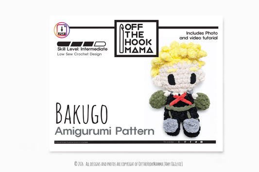 Bakugo Crochet Pattern: Chibi Plush Amigurumi (PDF Pattern)