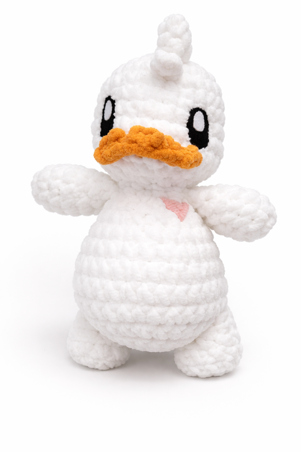 Darling the Duck Plush Amigurumi, Cuddly Chenille Characters. Posh yarn Crochet Pattern