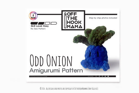 Odd Onion Amigurumi Crochet PATTERN - No Sew Amigurumi, crochet pop culture plush Instant Download