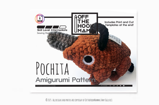 Pochita Crochet Pillow PATTERN: Chainsaw Dog Amigurumi (PDF Pattern)