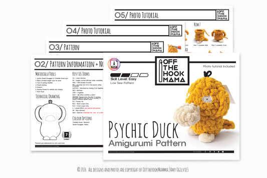 Psychic Duck Amigurumi Crochet PATTERN - Low Sew Amigurumi, crochet pop culture plush Instant Download