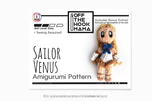 Crochet Sailor Venus Amigurumi Pattern: Chibi Minako Aino (PDF Pattern)