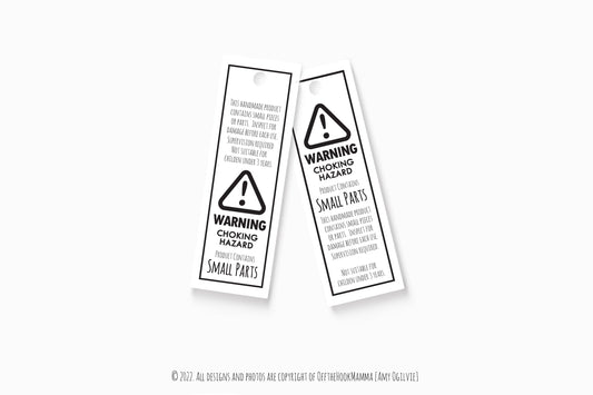 Digital Warning Label Tags to Print and Cut - Slim Design includes 3pg and 32 tags - Warning Hang Tag labels for small Handmade business.