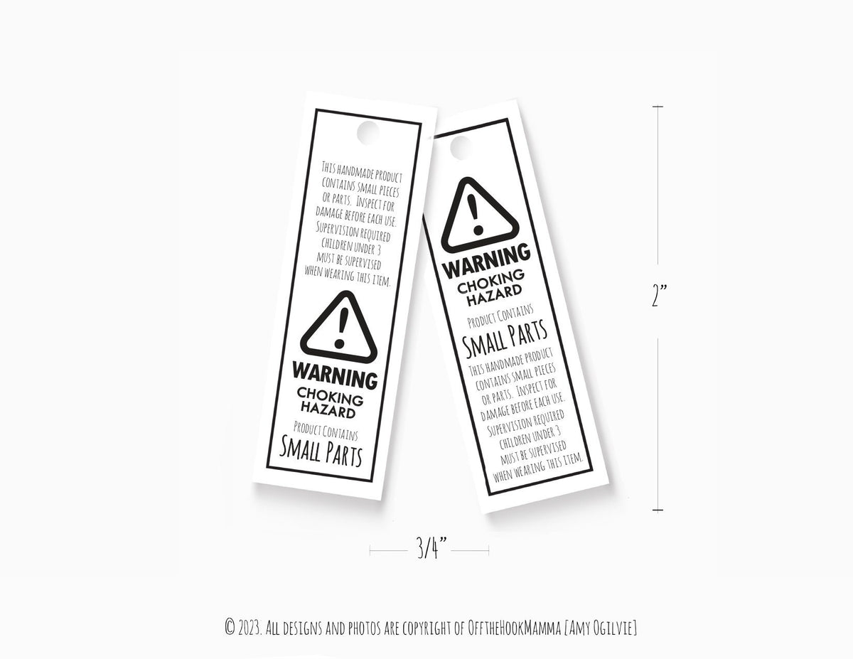 Warning Label Tags to Print and Cut - Slim Design includes 3pg and 32 ...