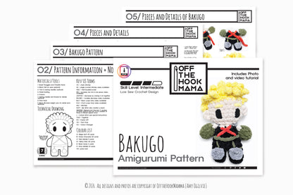 Bakugo Crochet Pattern: Chibi Plush Amigurumi (PDF Pattern)