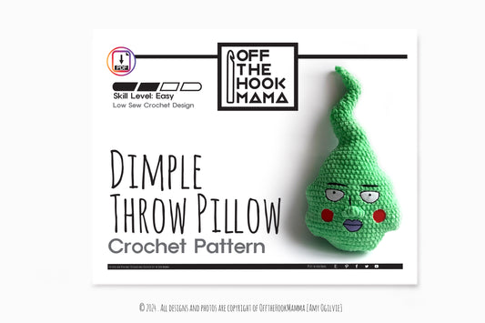 Dimple Ghost Crochet Pillow PATTERN - Amigurumi Throw Pillow (PDF)