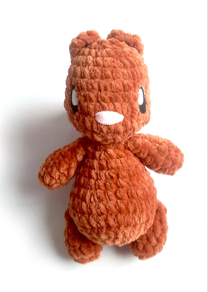 Savannah Squirrel Plush Amigurumi, Cuddly Chenille Characters. Posh yarn Crochet Pattern