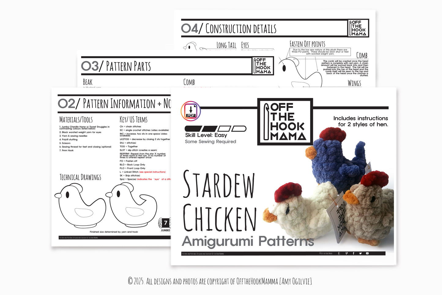Crochet Chicken Pattern: Stardew Hen Amigurumi (PDF Pattern)